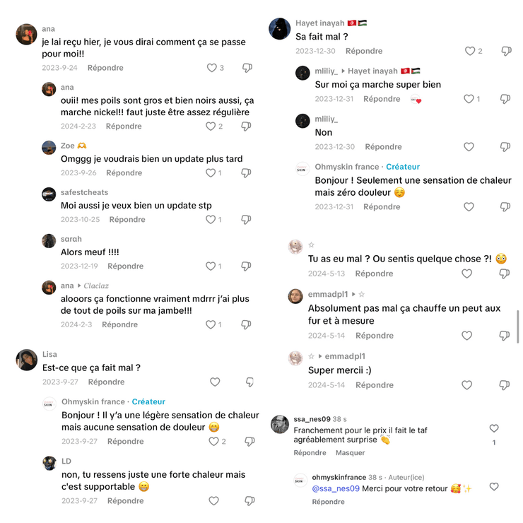 Ohmyskin épilateur à lumière pulsée